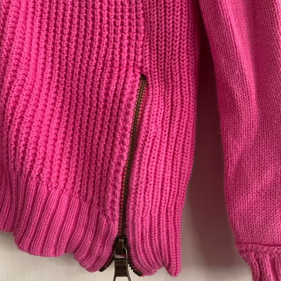 Lauren Jeans Co Lauren Ralph Lauren Womens Chunky Knit Sweater Zip Side Med Y2K - Picture 3 of 8